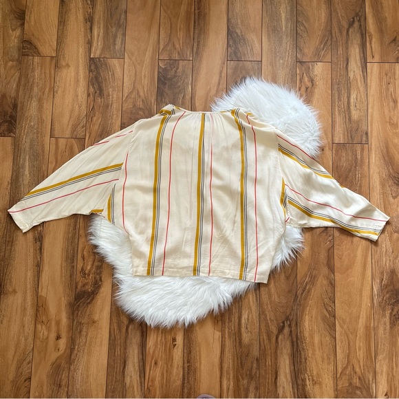 Frame Denim • Le Raglan Saffron Summer Stripe Top - Picture 7 of 10